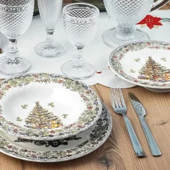 Churchill James Sadler & Sons Season Greetings Servizio Piatti In Terracotta - Set 18 Pz