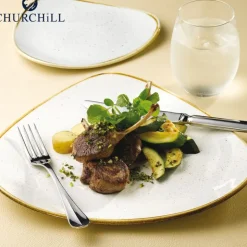 Churchill Stonecast Servizio Piatti Triangolare In Porcellana Vetrificata - Set 12 Pz