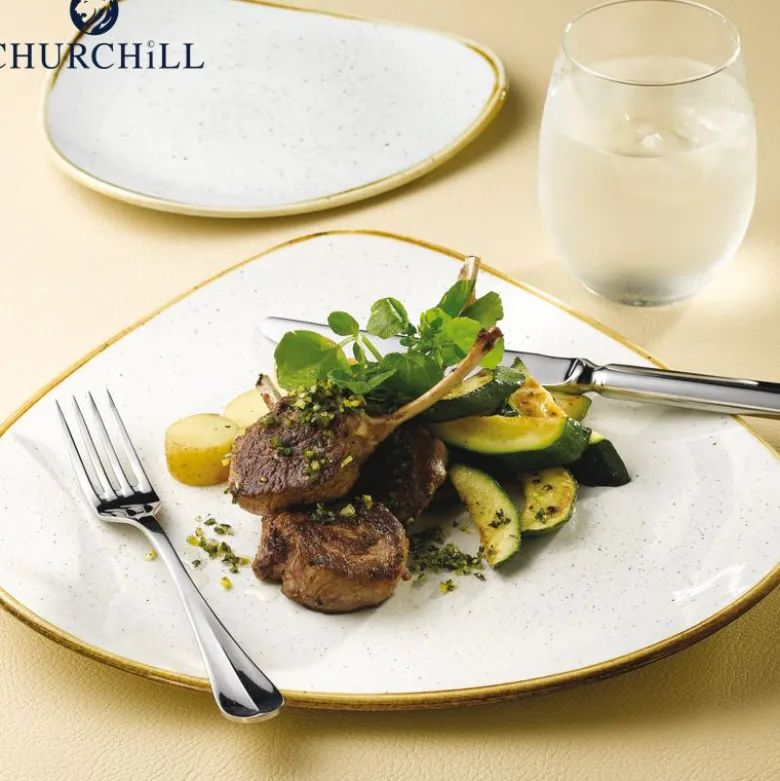 Churchill Stonecast Servizio Piatti Triangolare In Porcellana Vetrificata - Set 12 Pz