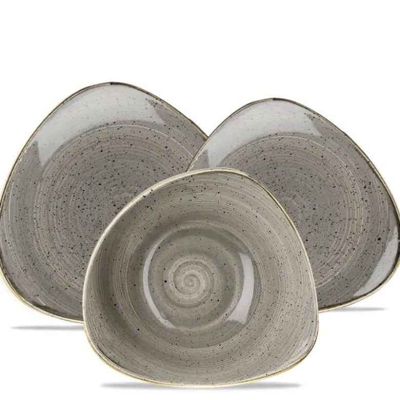 Churchill Stonecast Servizio Piatti Triangolare In Porcellana Vetrificata - Set 12 Pz