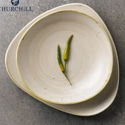 Churchill Stonecast Servizio Piatti Triangolare In Porcellana Vetrificata - Set 12 Pz