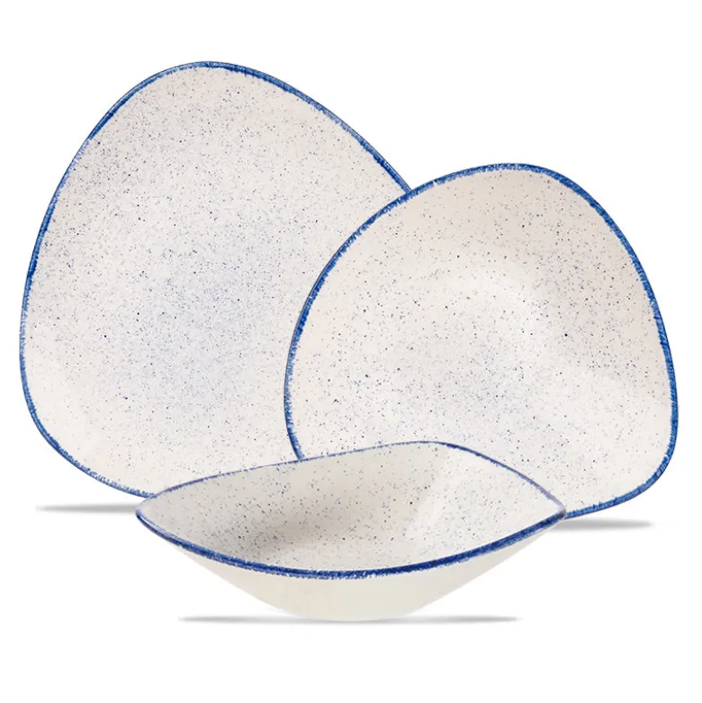 Churchill Stonecast Servizio Piatti Triangolare In Porcellana Vetrificata - Set 12 Pz