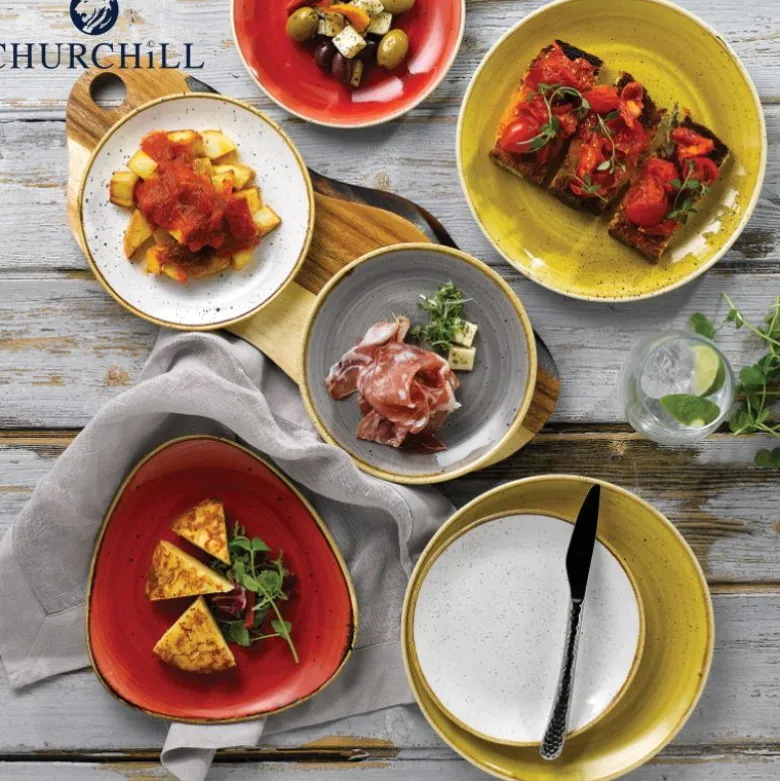 Churchill Stonecast Servizio Piatti Triangolare In Porcellana Vetrificata - Set 12 Pz