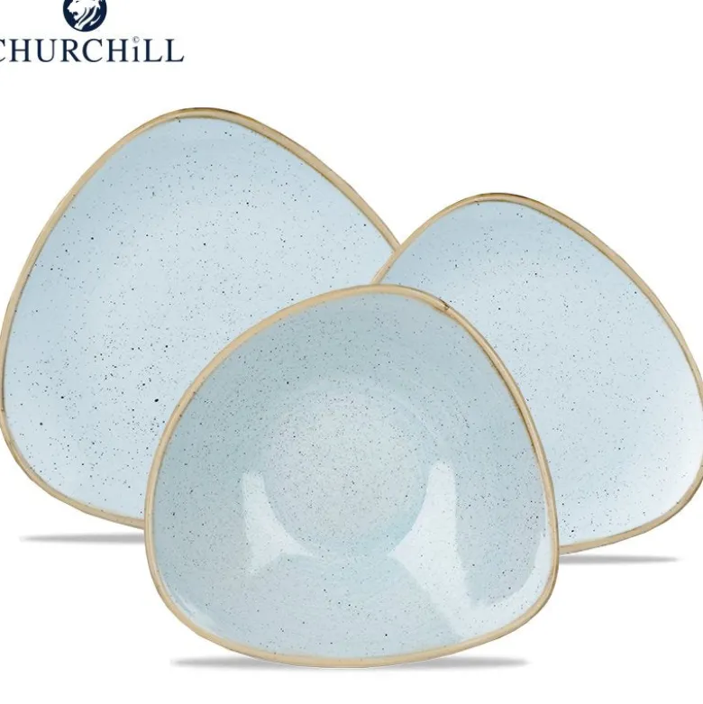 Churchill Stonecast Servizio Piatti Triangolare In Porcellana Vetrificata - Set 12 Pz