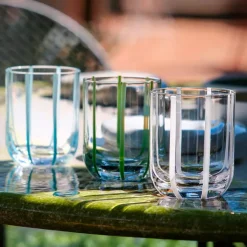36 cl - Artisan Bicchiere Acqua Striato In Vetro Set 6 Pz
