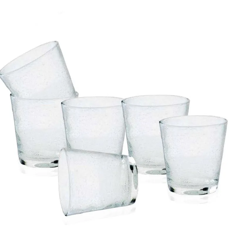 30 cl - Bollicine Bicchiere Acqua in Vetro - Set 6 Pezzi