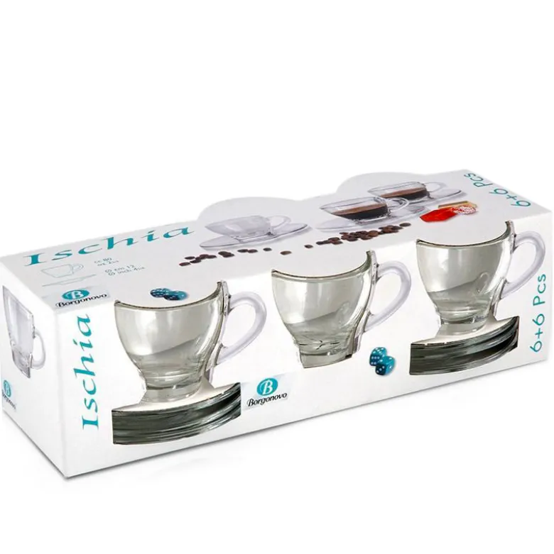 8 cl - Borgonovo Ischia Tazzina Caffé in Vetro - Set 6 Pezzi