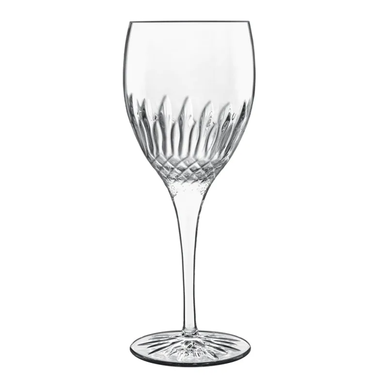 38 cl - Bormioli Luigi Diamante Calice Vino Bianco Riesling in Vetro - Set 4 Pezzi