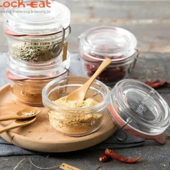 8 cl - Bormioli Luigi Lock Eat Vasetto Ermetico in Vetro - Set 6 Pezzi