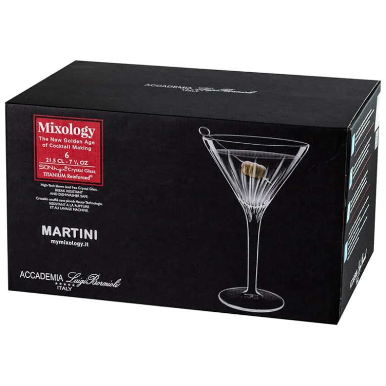 21.5 cl - Bormioli Luigi Mixology Bicchiere Martini in Vetro - Set 6 Pezzi