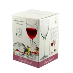 38 cl - Bormioli Luigi Romantica Calice Vino Rosso in Vetro - Set 4 Pezzi