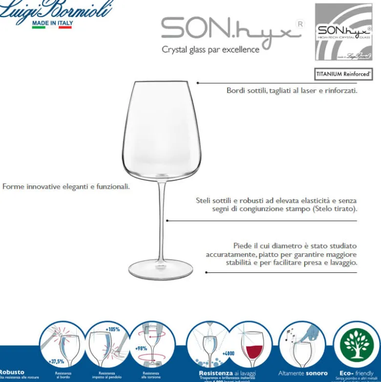 45 cl - Bormioli Luigi Talismano Calice Vino Bianco in Vetro - Set 4 Pezzi