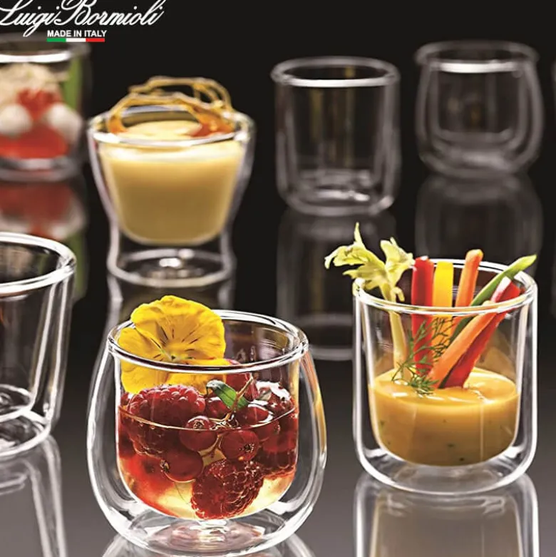 11 cl - Bormioli Luigi Thermic Glass Cylingrical Bicchierino Caffé in Vetro Borosilicato - Set 2 Pezzi