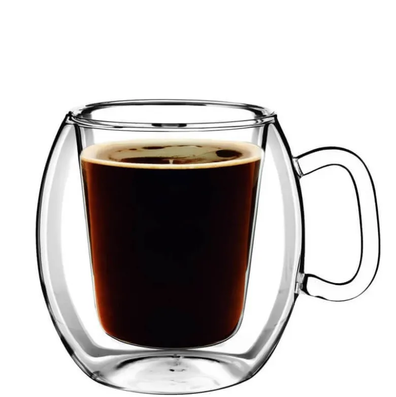 30 cl - Bormioli Luigi Thermic Glass Supremo Tazza Thé in Vetro Borosilicato - Set 2 Pezzi
