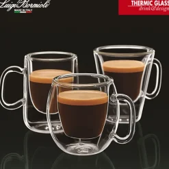 8.5 cl - Bormioli Luigi Thermic Glass Tazzina Caffé Costa Rica in Vetro Borosilicato - Set 2 Pezzi