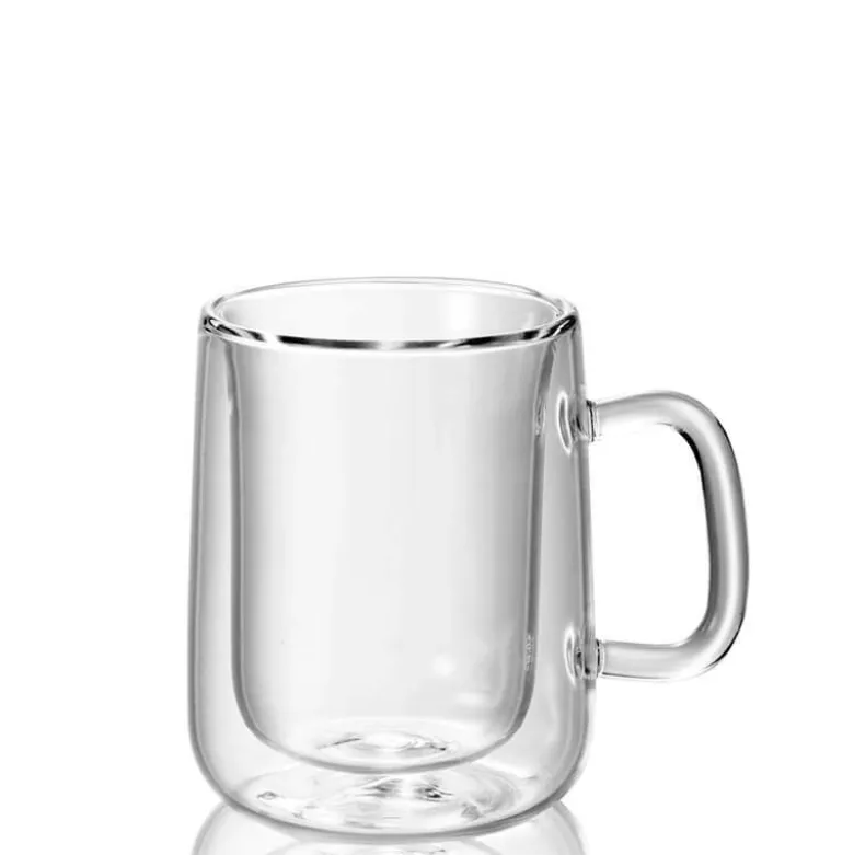 10 cl - Bormioli Luigi Thermic Glass Tazzina Caffé Doppia Parete in Vetro Borosilicato - Set 2 Pezzi