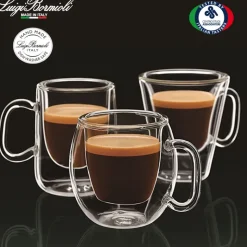 8.5 cl - Bormioli Luigi Thermic Glass Tazzina Caffé Etiopia in Vetro Borosilicato - Set 2 Pezzi