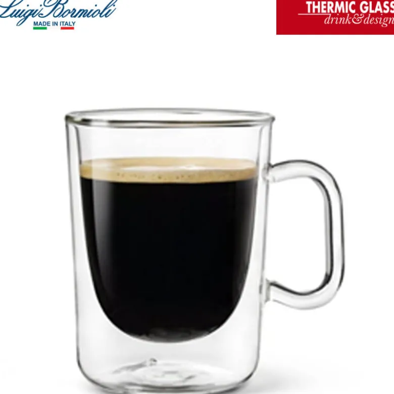 30 cl - Bormioli Luigi Thermic Glass Aroma Tazzina Caffé in Vetro Borosilicato - Set 2 Pezzi
