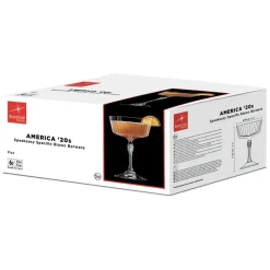 27.5 cl - Bormioli Rocco America 20s Calice Cocktail in Vetro - Set 6 Pezzi