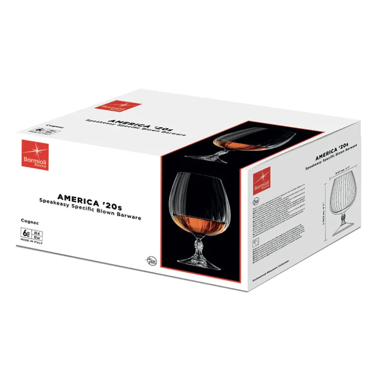 65 cl - Bormioli Rocco America 20s Calice Snifter in Vetro - Set 6 Pezzi