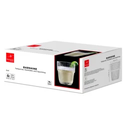 39.5 cl - Bormioli Rocco Barshine Bicchiere Whisky in Vetro Temperato - Set 6 Pezzi