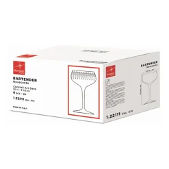 25 cl - Bormioli Rocco Bartender Novecento Calice Cocktail in Vetro - Set 6 Pezzi