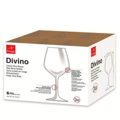 53 cl - Bormioli Rocco Divino Calice Vino Rosso in Vetro - Set 6 Pezzi