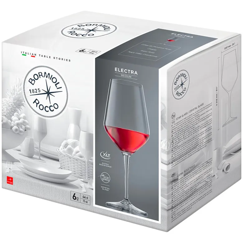 44 cl - Bormioli Rocco Electra Calice Vino Bianco in Vetro - Set 6 Pezzi
