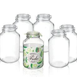 400 cl - Bormioli Rocco Fido Vasetto Ermetico Cilindrico In Vetro - Set 6 Pz