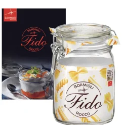 100 cl - Bormioli Rocco Fido Vasetto Ermetico In Vetro Con Ricettario Fido - Set 6 Pz