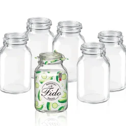 300 cl - Bormioli Rocco Fido Vasetto Ermetico In Vetro - Set 6 Pz
