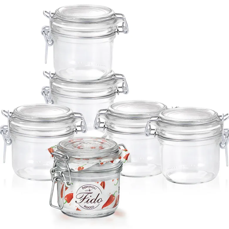 20 cl - Bormioli Rocco Fido Vasetto Ermetico Cilindrico In Vetro - Set 12 Pz
