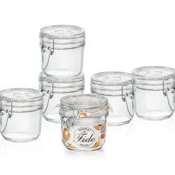 35 cl - Bormioli Rocco Fido Vasetto Ermetico Cilindrico In Vetro - Set 6 Pz