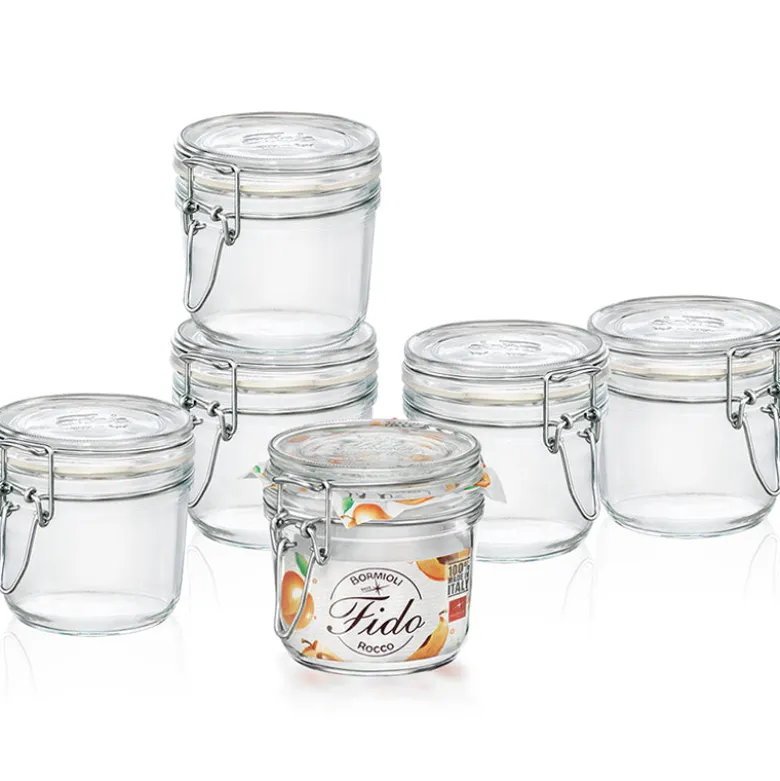 35 cl - Bormioli Rocco Fido Vasetto Ermetico Cilindrico In Vetro - Set 6 Pz