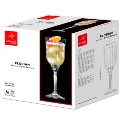 24.5 cl - Bormioli Rocco Florian Calice Cocktail in Vetro - Set 6 Pezzi