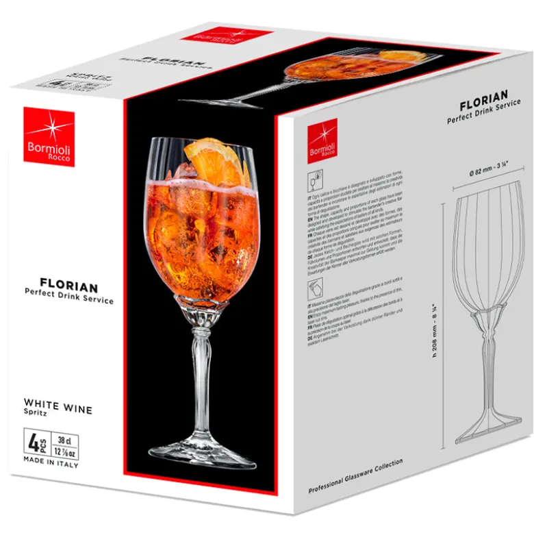 38 cl - Bormioli Rocco Florian Calice Vino Bianco in Vetro - Set 6 Pezzi