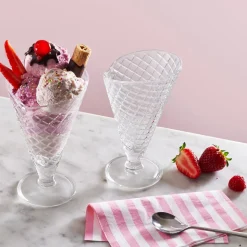 27 cl - Bormioli Rocco Gelato Coppa Gelato Cornetto In Vetro - Set 6 Pz