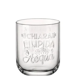 39.5 cl - Bormioli Rocco Graphica Bicchiere Acqua In Vetro Decorato - Set 6 Pz