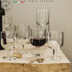 16.5 cl - Bormioli Rocco Hosteria Calice Vino Bianco in Vetro Temperato - Set 6 Pezzi