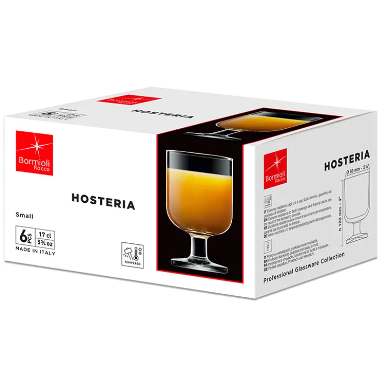 16.5 cl - Bormioli Rocco Hosteria Calice Vino Bianco in Vetro Temperato - Set 6 Pezzi