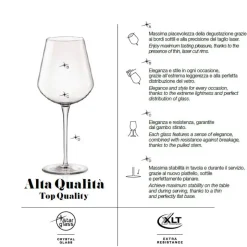 43 cl - Bormioli Rocco InAlto Tre Sensi Calice Vino Bianco in Vetro - Set 6 Pezzi