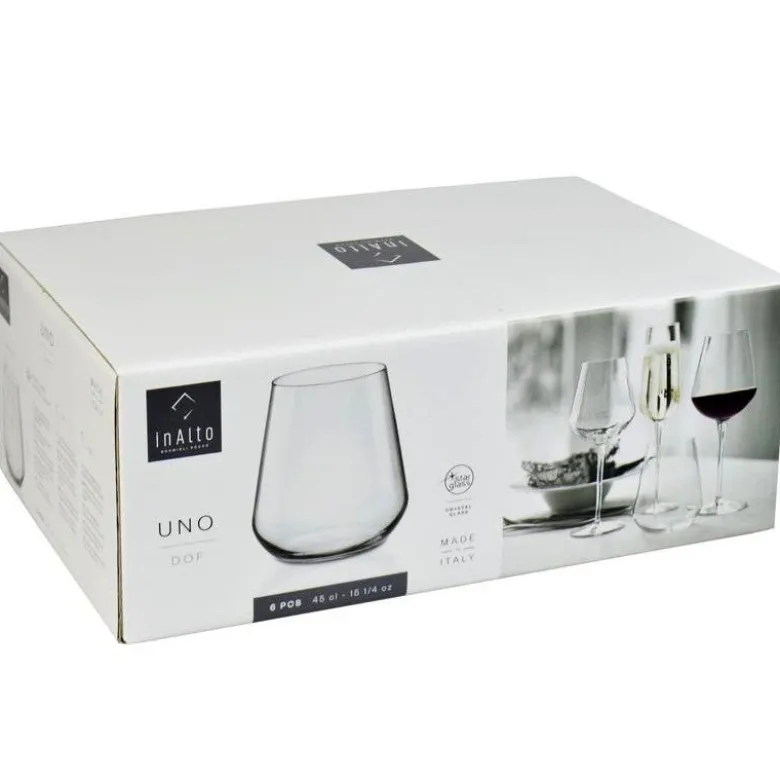 45 cl - Bormioli Rocco InAlto Uno Bicchiere Acqua in Vetro - Set 6 Pezzi