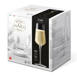 28.5 cl - Bormioli Rocco InAlto Uno Calice Flute in Vetro - Set 6 Pezzi