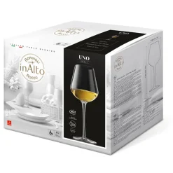 38 cl - Bormioli Rocco InAlto Uno Calice Vino Bianco in Vetro - Set 6 Pezzi