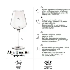 47 cl - Bormioli Rocco InAlto Uno Calice Vino Bianco in Vetro - Set 6 Pezzi