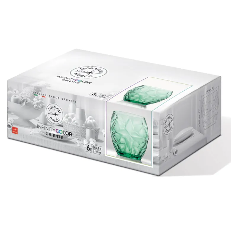 40 cl - Bormioli Rocco Oriente Bicchiere Acqua In Vetro - Set 6 Pz