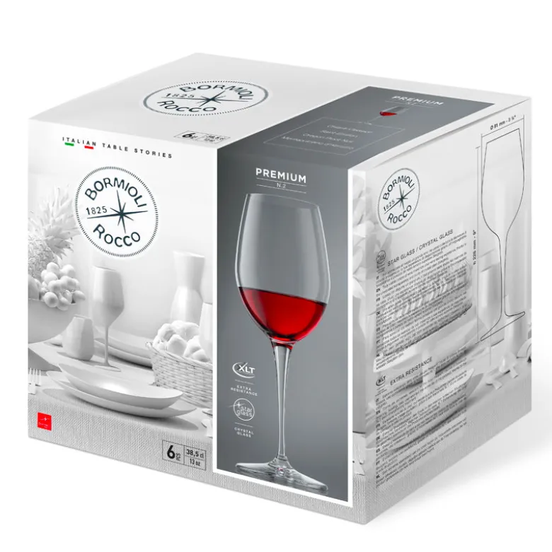 33 cl - Bormioli Rocco Premium Calice Vino Bianco Sauvignon Blanc in Vetro - Set 6 Pezzi