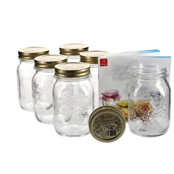 50 cl - Bormioli Rocco Quattro Stagioni Vasetto Con Ricettario - Set 6 Pz