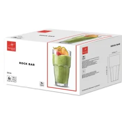 36.9 cl - Bormioli Rocco Rock Bar Bicchiere Bibita in Vetro Temperato - Set 6 Pezzi