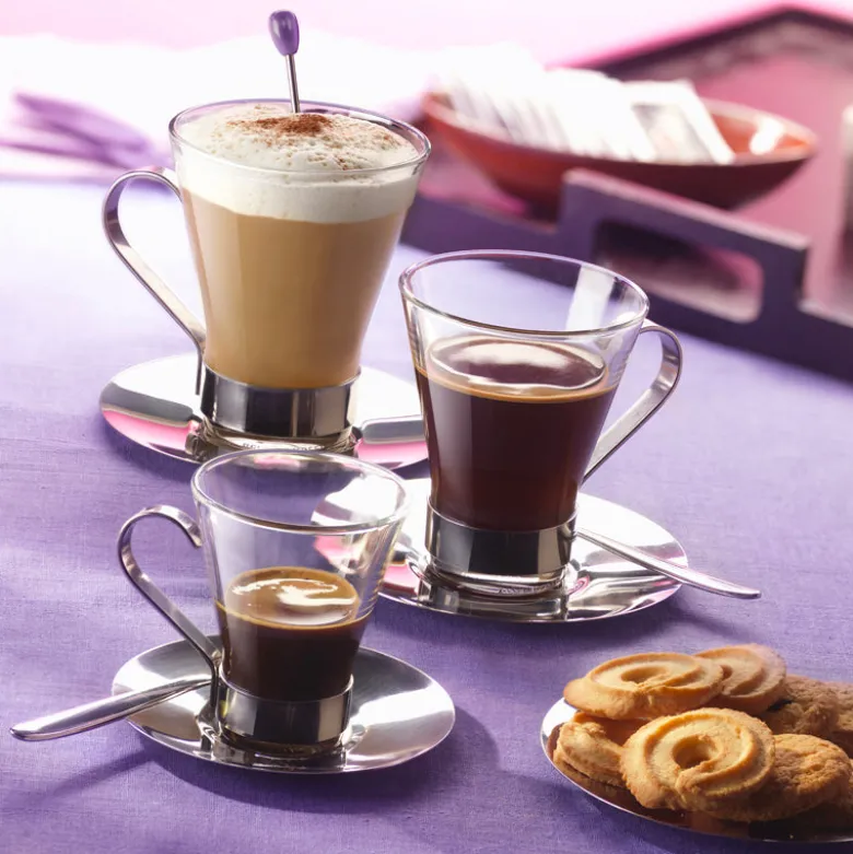 11 cl - Bormioli Rocco Ypsilon Tazzina Caffé in Vetro Temperato - Set 3 Pezzi